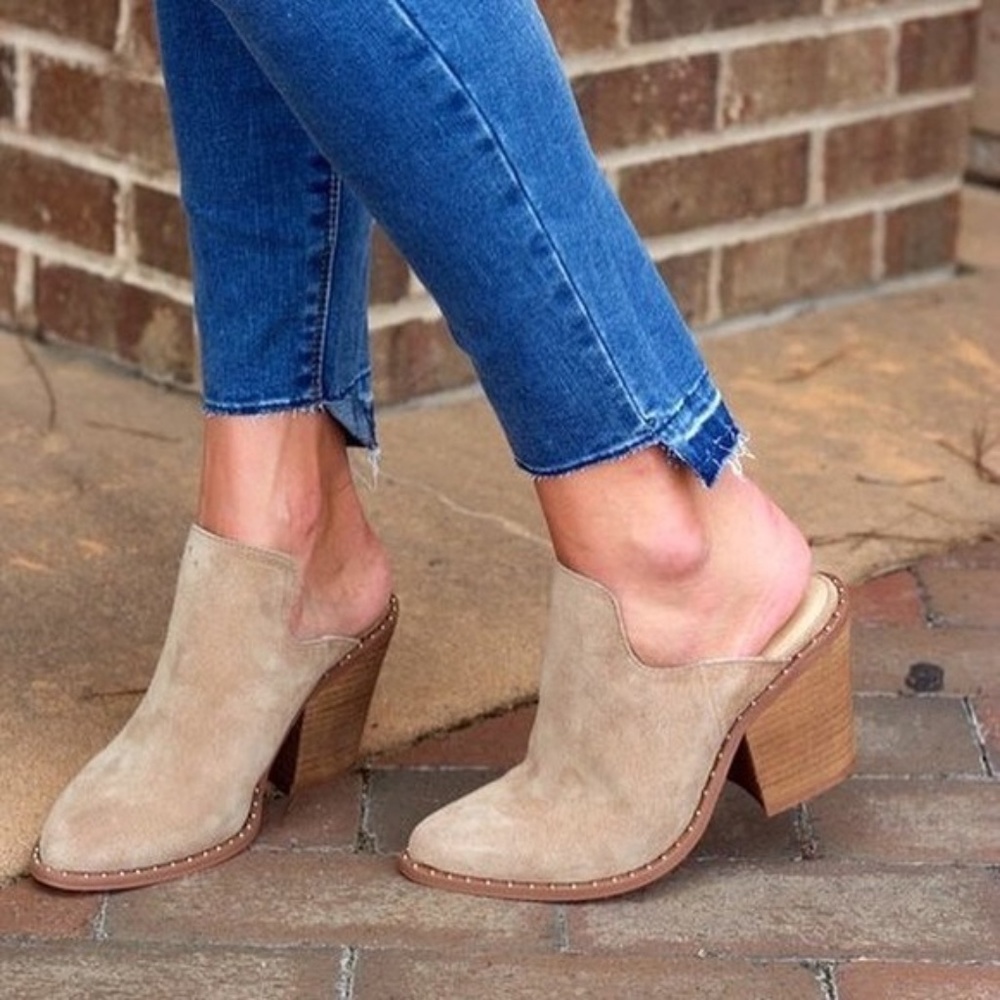 Women's Chinese Laundry Springfield Chunk Suede Mule Size 7